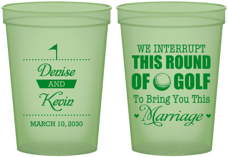 Custom Wedding 16 oz Glow In The Dark Cups - We Interrupt Golf | 309