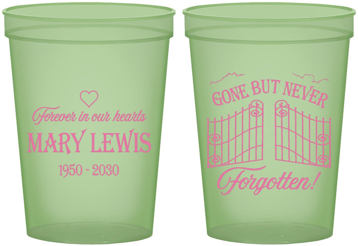 Custom Memorial 16 oz Glow In The Dark Cups - Gone But Never Forgotten | 310001