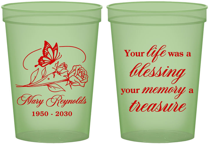 Custom Memorial 16 oz Glow In The Dark Cups - Life Blessing Memory | 310005