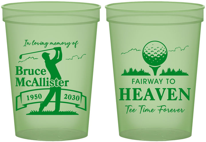 Custom Memorial 16 oz Glow In The Dark Cups - Fairway To Heavens | 310008