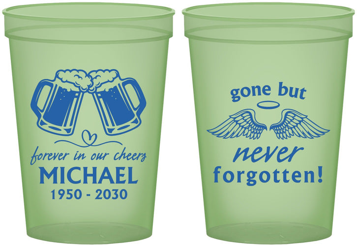 Custom Memorial 16 oz Glow In The Dark Cups - Gone But Never Forgotten | 310010