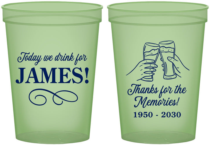 Custom Memorial 16 oz Glow In The Dark Cups - Thanks For The Memories | 310011