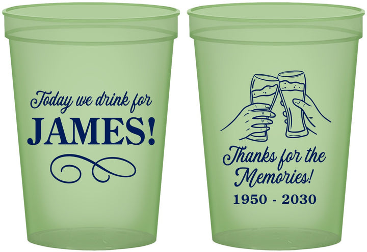 Custom Memorial 16 oz Glow In The Dark Cups - Thanks For The Memories | 310011
