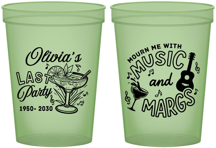 Custom Memorial 16 oz Glow In The Dark Cups - Mourn Me With Music | 310012