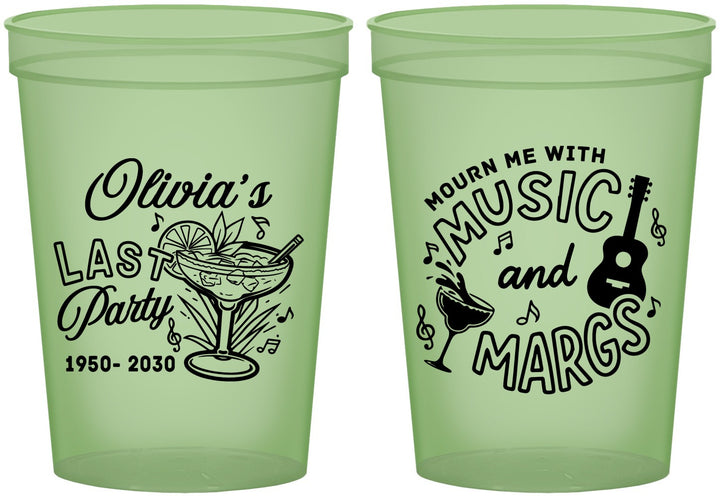 Custom Memorial 16 oz Glow In The Dark Cups - Mourn Me With Music | 310012