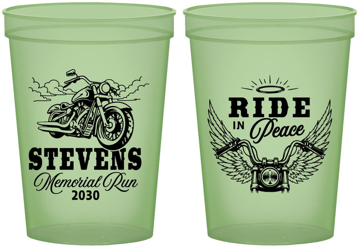 Custom Memorial 16 oz Glow In The Dark Cups - Ride In Peace | 310015