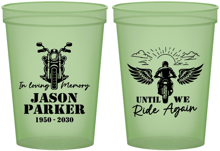 Custom Memorial 16 oz Glow In The Dark Cups - Until We Ride Again | 310016