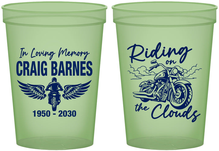 Custom Memorial 16 oz Glow In The Dark Cups - Riding On The Clouds | 310017