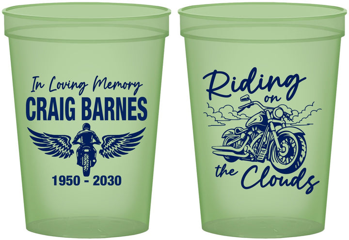 Custom Memorial 16 oz Glow In The Dark Cups - Riding On The Clouds | 310017