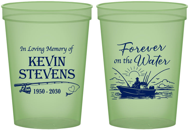 Custom Memorial 16 oz Glow In The Dark Cups - Forever On The Water | 310019