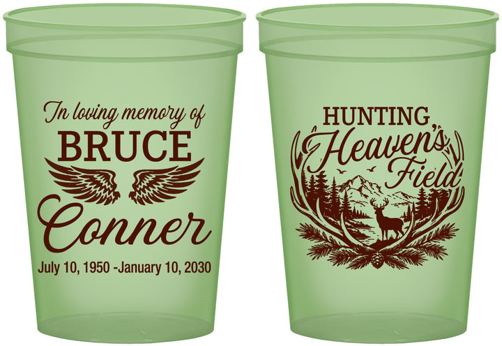 Custom Memorial 16 oz Glow In The Dark Cups - Hunting Heavens Field | 310021