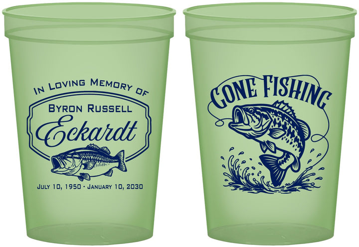 Custom Memorial 16 oz Glow In The Dark Cups - Gone Fishing | 310022