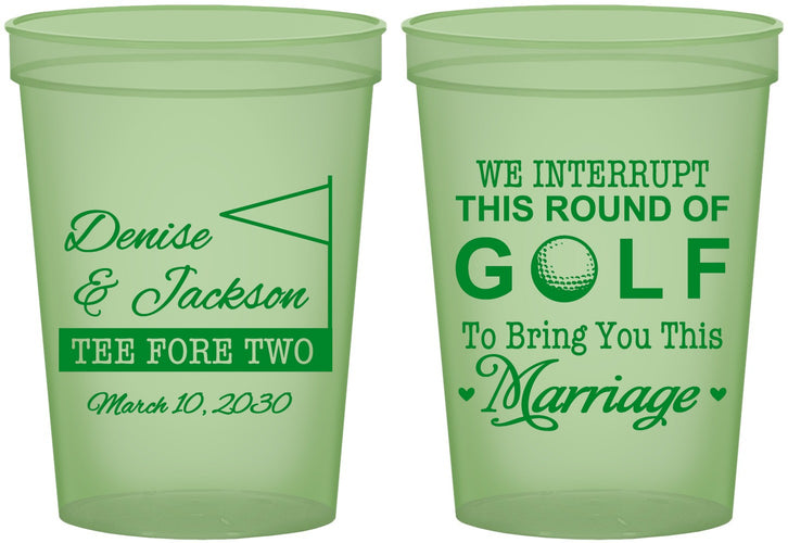 Custom Wedding 16 oz Glow In The Dark Cups - We Interrupt Golf | 315