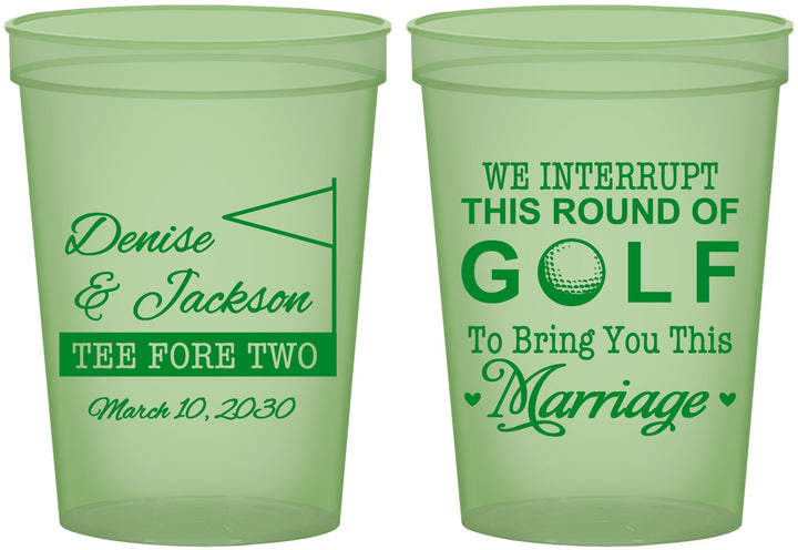 Custom Wedding 16 oz Glow In The Dark Cups - We Interrupt Golf | 315
