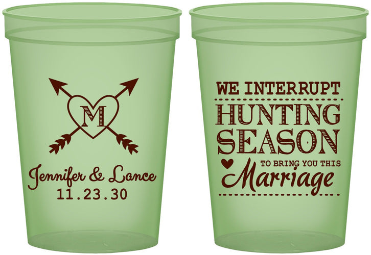 Custom Wedding 16 oz Glow In The Dark Cups - We Interrupt Season | 318
