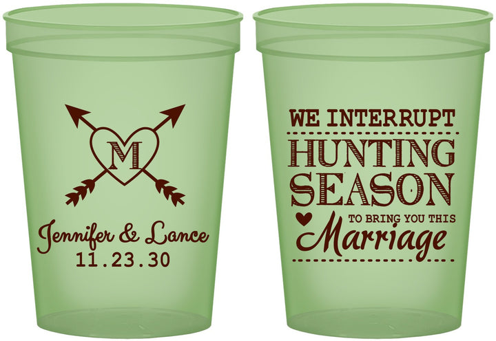 Custom Wedding 16 oz Glow In The Dark Cups - We Interrupt Season | 318