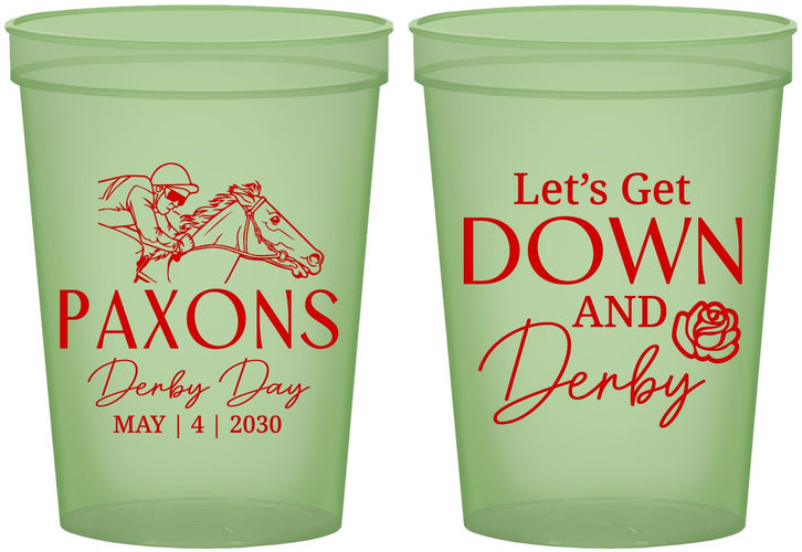 Custom Derby Day 16 oz Glow In The Dark Cups - Lets Get Down And Derby | 320000