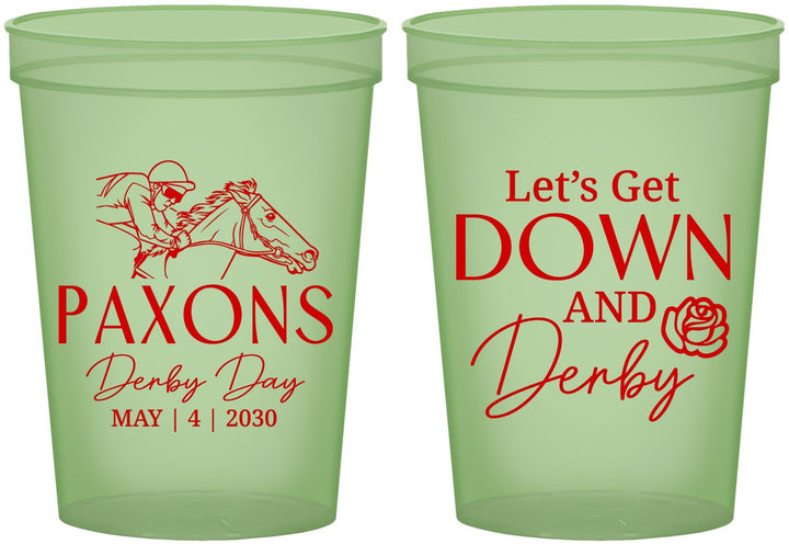 Custom Derby Day 16 oz Glow In The Dark Cups - Lets Get Down And Derby | 320000