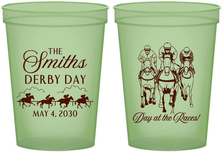 Custom Derby Day 16 oz Glow In The Dark Cups - Day At The Races | 320009