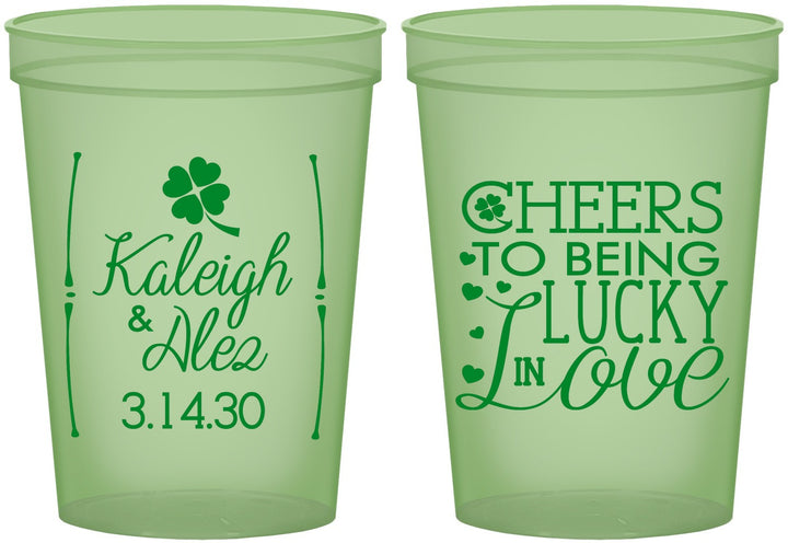 Custom Wedding 16 oz Glow In The Dark Cups - Lucky In Love | 328