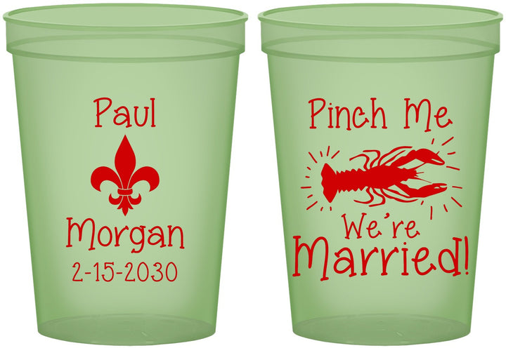 Custom Wedding 16 oz Glow In The Dark Cups - Crawfish Boil | 330