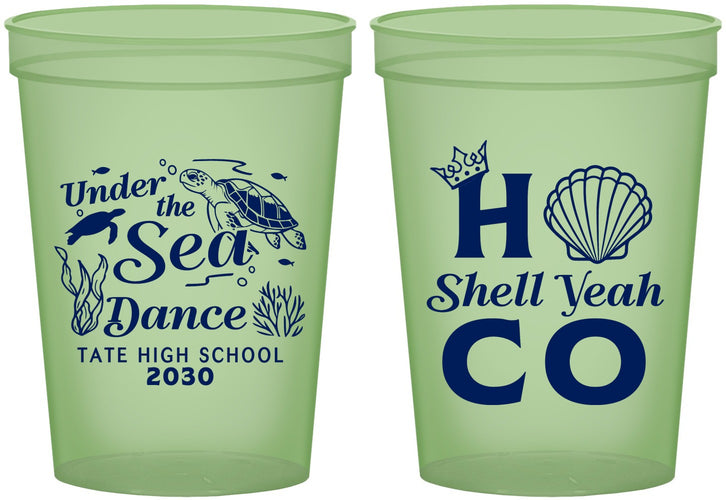 Custom Homecoming 16 oz Glow In The Dark Cups - Hoco Under The Sea | 330003