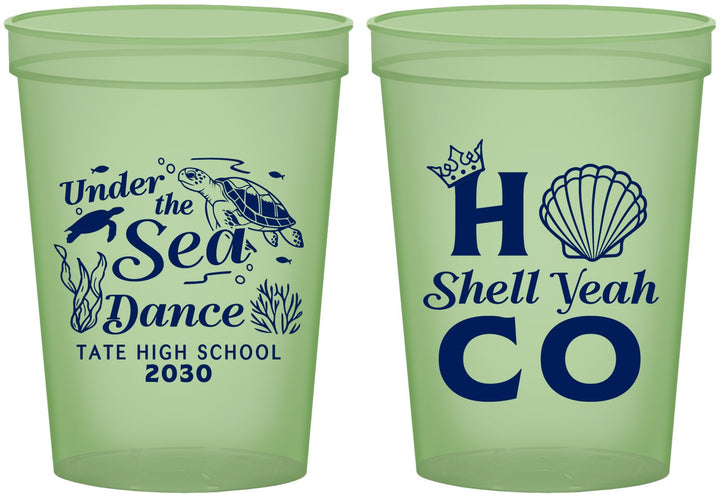Custom Homecoming 16 oz Glow In The Dark Cups - Hoco Under The Sea | 330003
