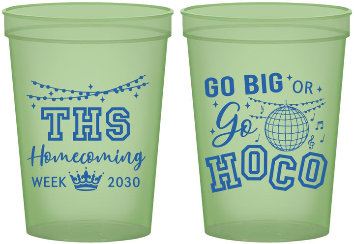 Custom Homecoming 16 oz Glow In The Dark Cups - Big Or Go Hoco | 330004