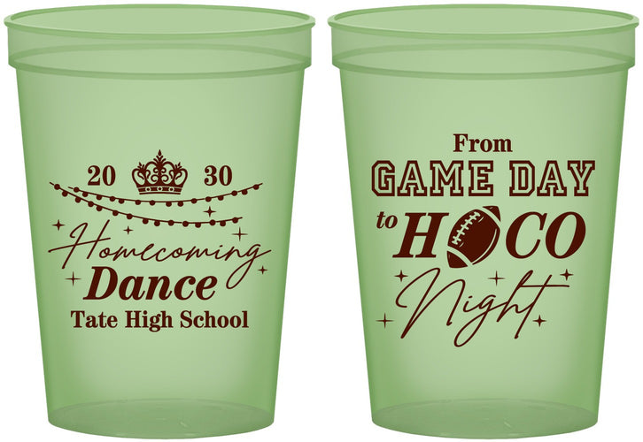 Custom Homecoming 16 oz Glow In The Dark Cups - Gameday To Hoco Night | 330005