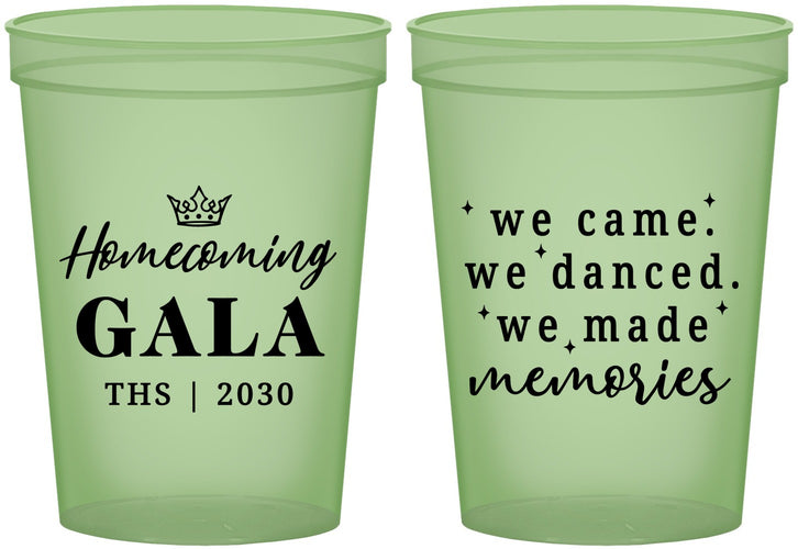 Custom Homecoming 16 oz Glow In The Dark Cups - Danced Made Memories | 330008