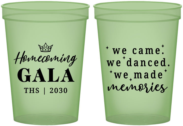 Custom Homecoming 16 oz Glow In The Dark Cups - Danced Made Memories | 330008