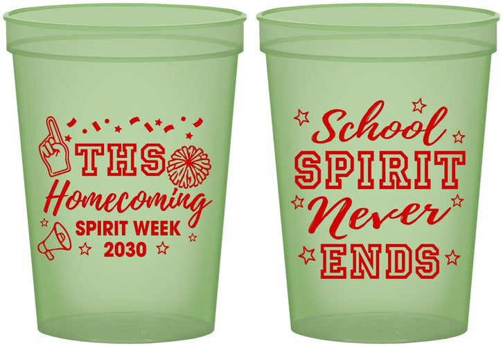Custom Homecoming 16 oz Glow In The Dark Cups - Spirit Week | 330011