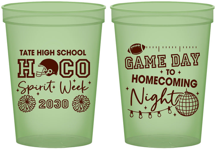 Custom Homecoming 16 oz Glow In The Dark Cups - Spirit Week | 330013