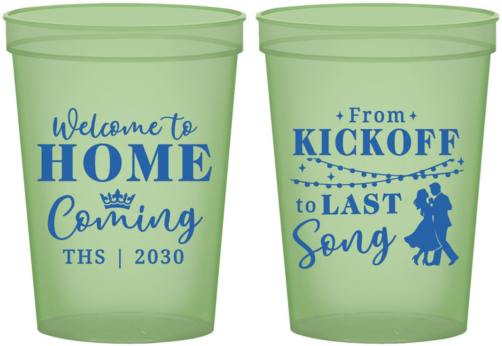 Custom Homecoming 16 oz Glow In The Dark Cups - From Kickoff To Last Song | 330018