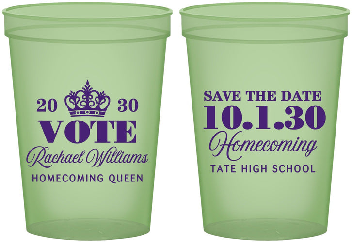 Custom Homecoming 16 oz Glow In The Dark Cups - Hoco Queen Vote | 330020