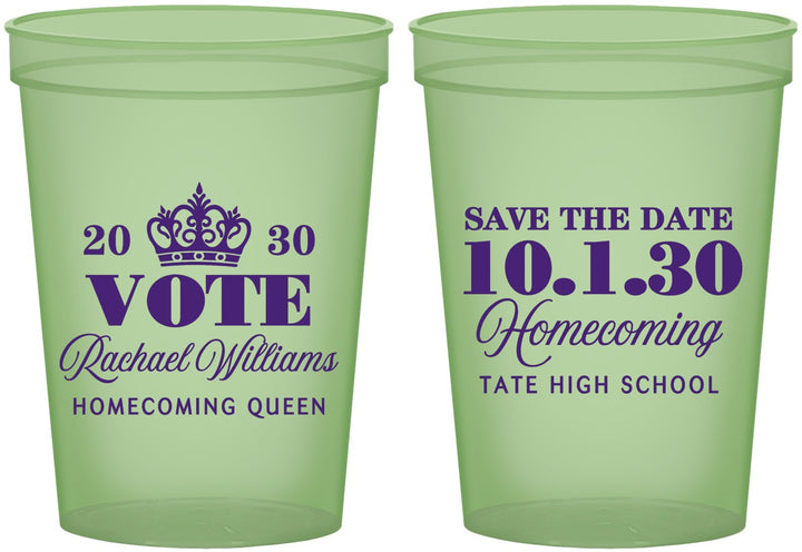 Custom Homecoming 16 oz Glow In The Dark Cups - Hoco Queen Vote | 330020