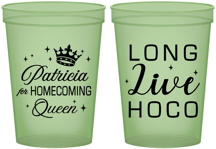 Custom Homecoming 16 oz Glow In The Dark Cups - Hoco Queen Vote | 330026