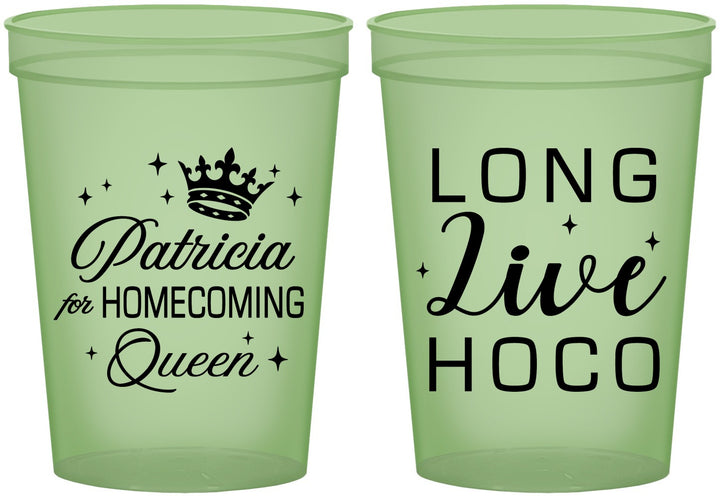 Custom Homecoming 16 oz Glow In The Dark Cups - Hoco Queen Vote | 330026