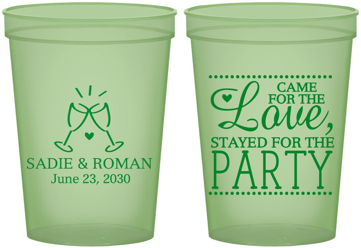Custom Wedding 16 oz Glow In The Dark Cups - Love Party | 331