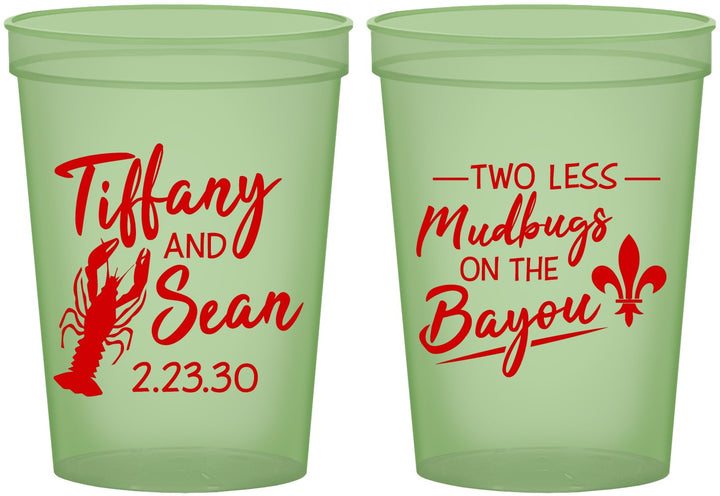 Custom Wedding 16 oz Glow In The Dark Cups - Crawfish Boil Mudbugs | 336