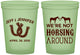 Custom Wedding 16 oz Glow In The Dark Cups - Horseshoe | 340