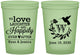 Custom Wedding 16 oz Glow In The Dark Cups - Love Laughter Happily | 345