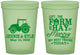 Custom Wedding 16 oz Glow In The Dark Cups - Left The Farm Tractor | 351
