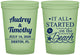 Custom Wedding 16 oz Glow In The Dark Cups - Started On The Beach | 361