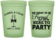 Custom Wedding 16 oz Glow In The Dark Cups - Formal Here To Party | 366