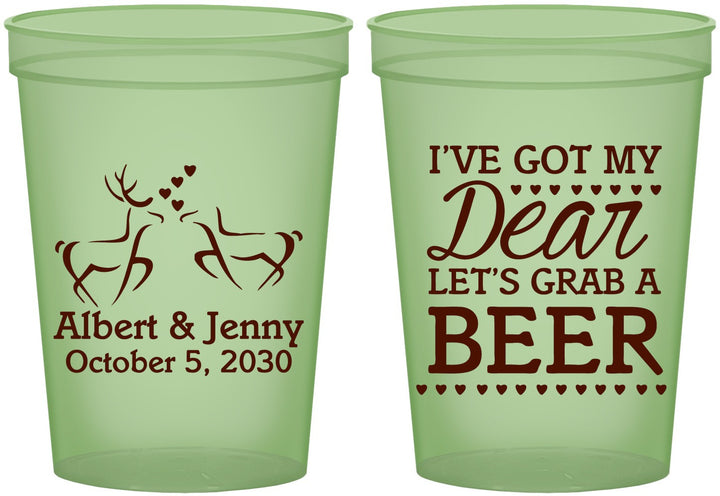 Custom Wedding 16 oz Glow In The Dark Cups - Dear Beer | 372