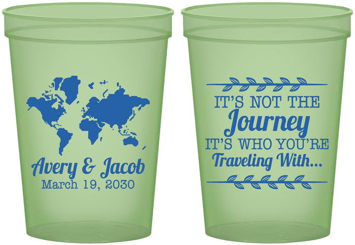 Custom Wedding 16 oz Glow In The Dark Cups - Journey Traveling With | 374