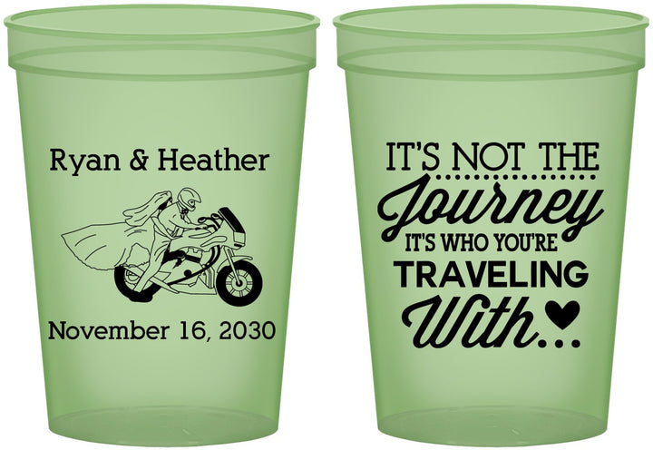 Custom Wedding 16 oz Glow In The Dark Cups - Journey Traveling With | 385