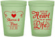 Custom Wedding 16 oz Glow In The Dark Cups - Heart Life | 387