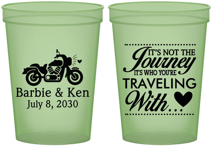 Custom Wedding 16 oz Glow In The Dark Cups - Journey Traveling With | 388